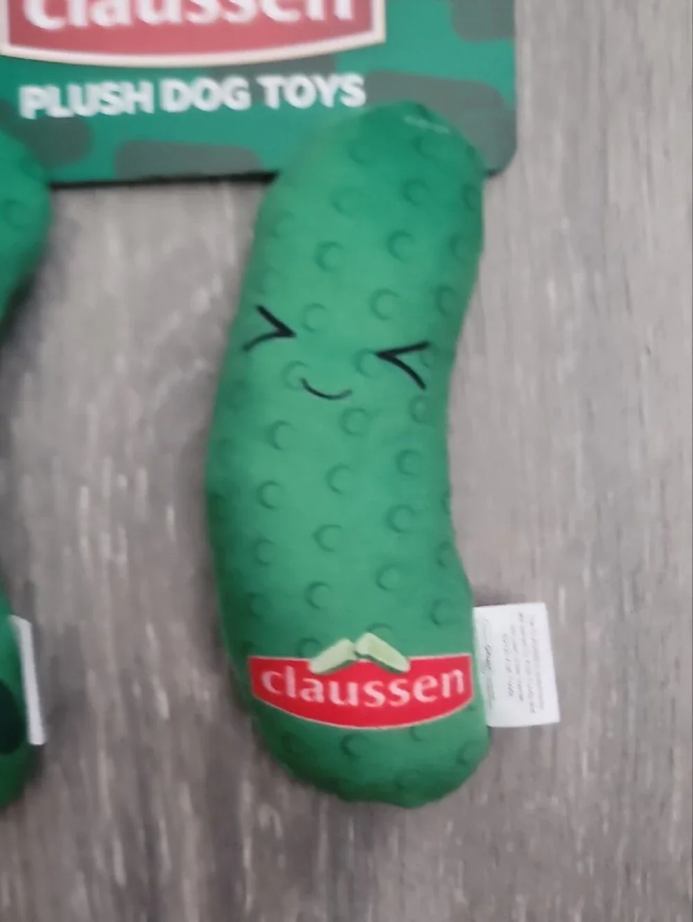 Claussen Green Pickle Dog Plush Toy - Set of 2